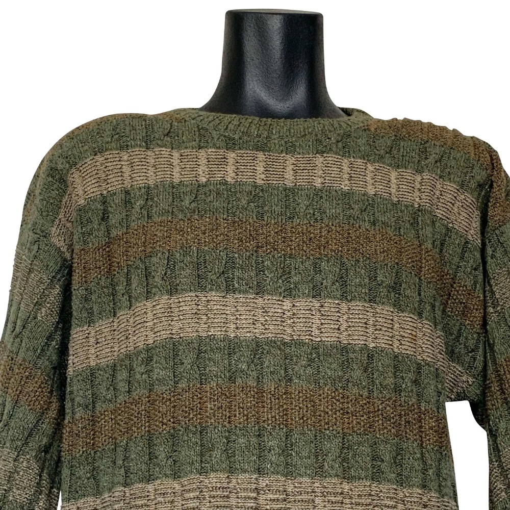 Bill Blass Men's Green Crew Neck Pullover Sweater
